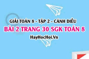 Bài 2 trang 30 Toán 8 Tập 2 Cánh Diều